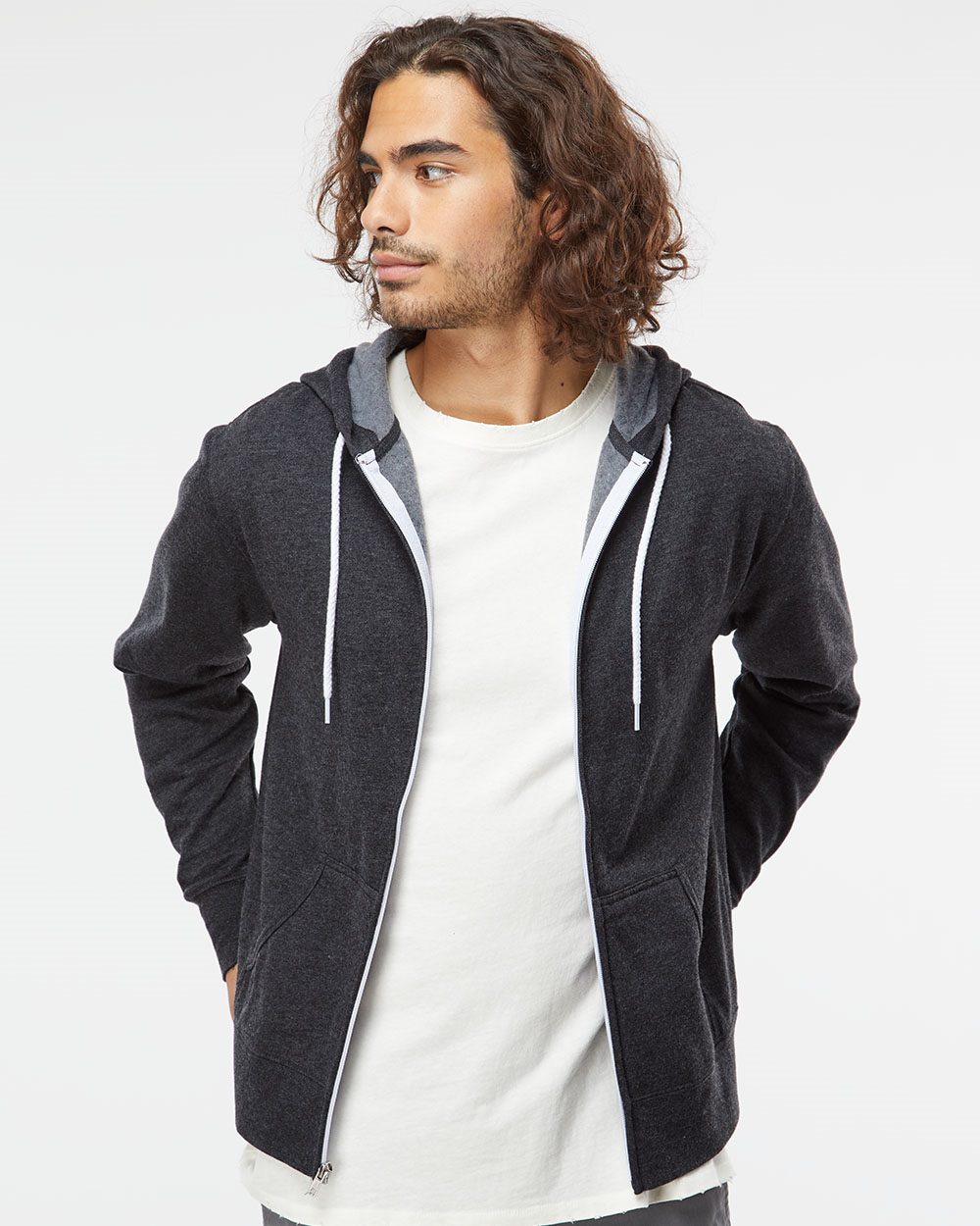 Unisex Lightweight Full-Zip Hooded Sweatshirt | AFX90UNZ