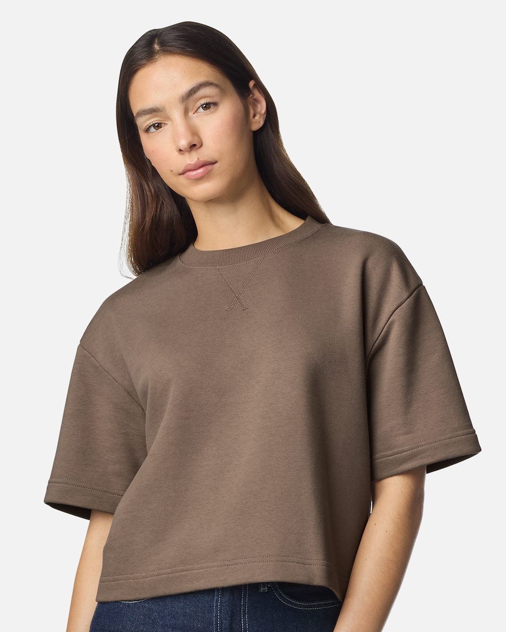 Women's French Terry Mid-Length Boxy Top | FTCB0