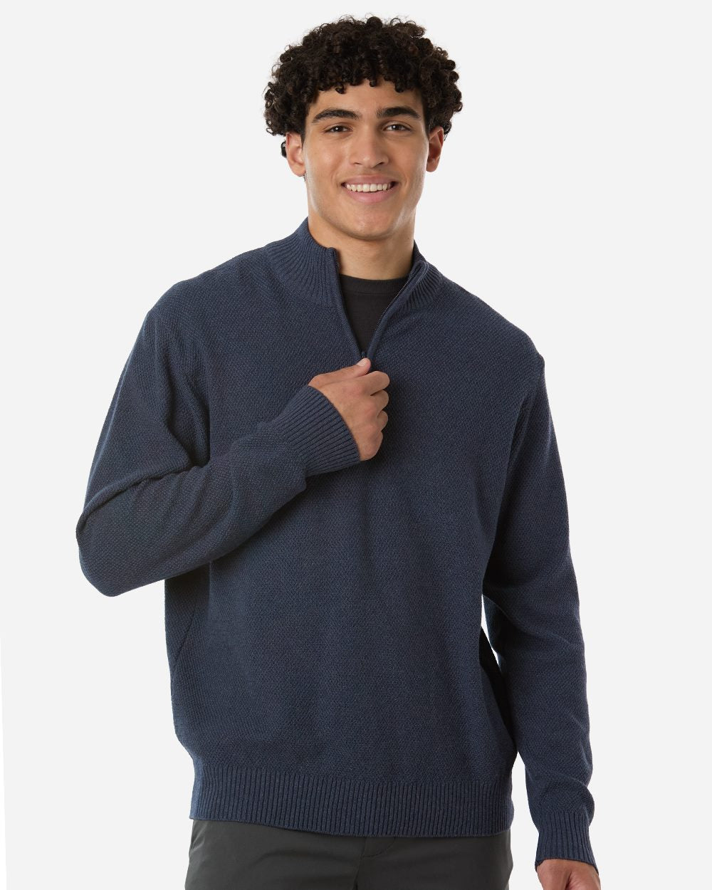 Men's Hartland Textured Quarter Zip Sweater | DG450