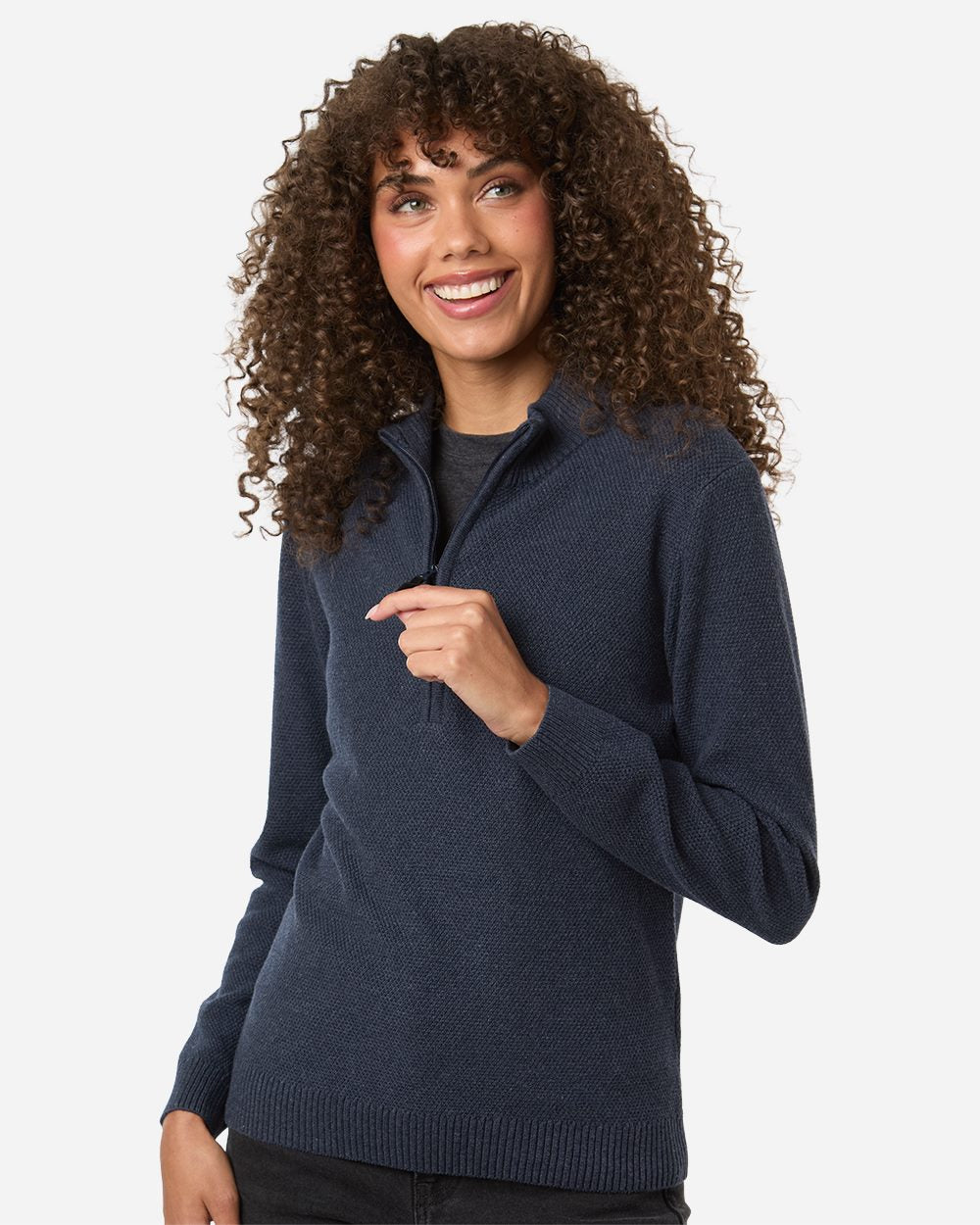 Women's Hartland Textured Quarter Zip Sweater | DG450W