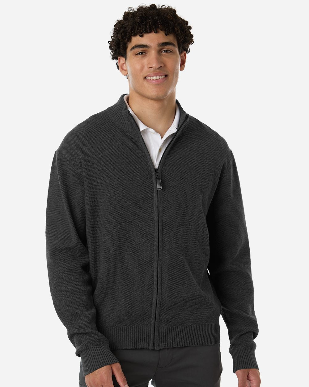 Men's Hartland Textured Full Zip Sweater | DG451