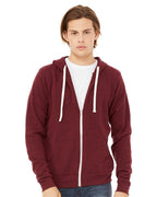 Sudadera con capucha unisex de felpa esponjosa Triblend con cremallera completa | 3909