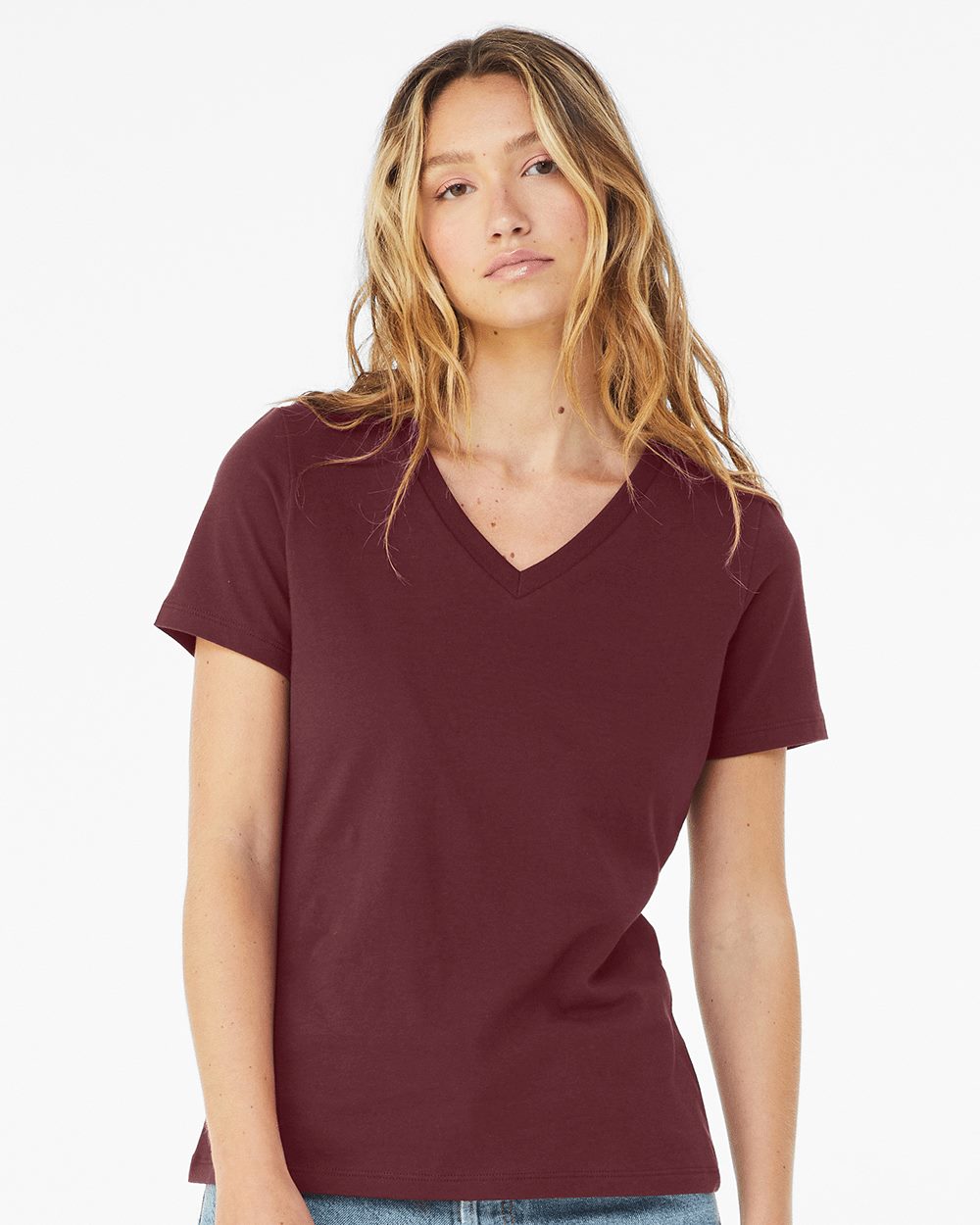 Women’s Relaxed Jersey V-Neck Tee | 6405