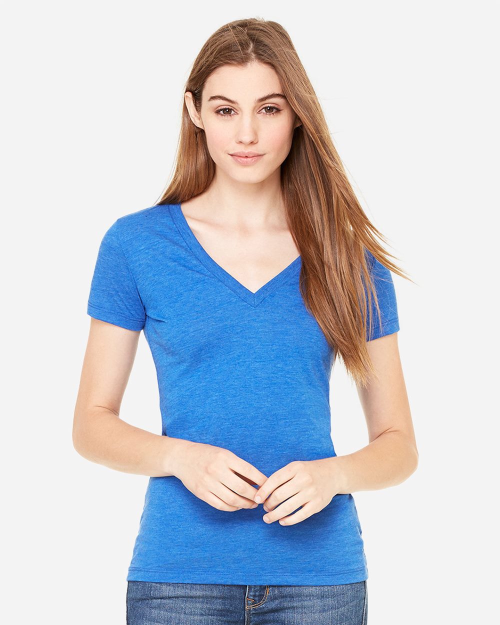 Women’s Triblend Deep V-Neck Tee | 8435