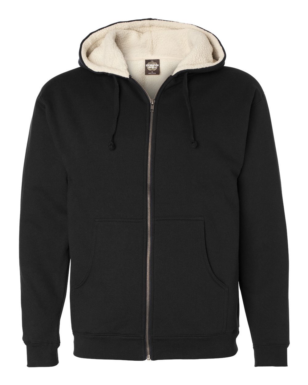 Men's Sherpa-Lined Full-Zip Hooded Sweatshirt | EXP40SHZ