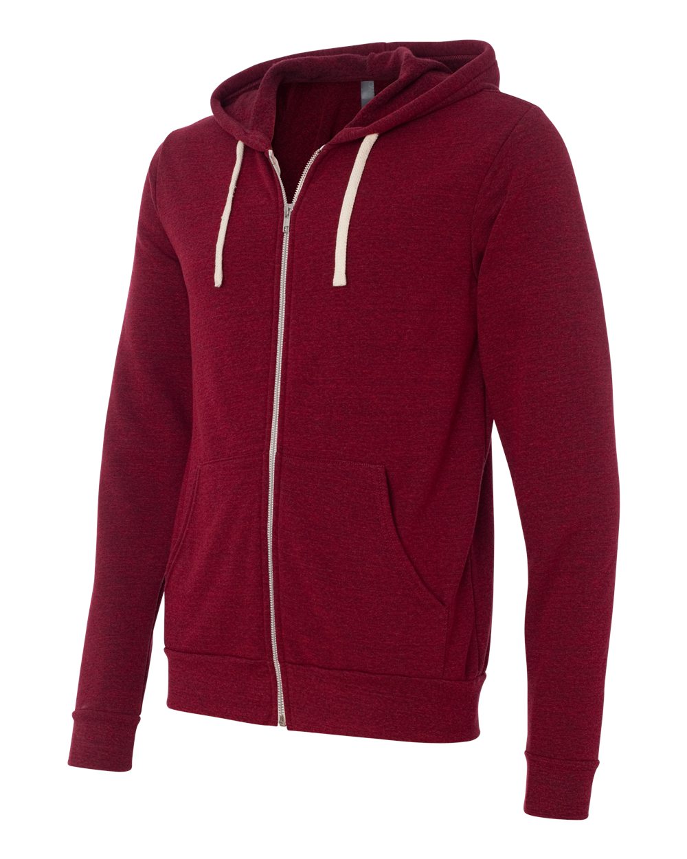 Sudadera con capucha unisex de felpa esponjosa Triblend con cremallera completa | 3909