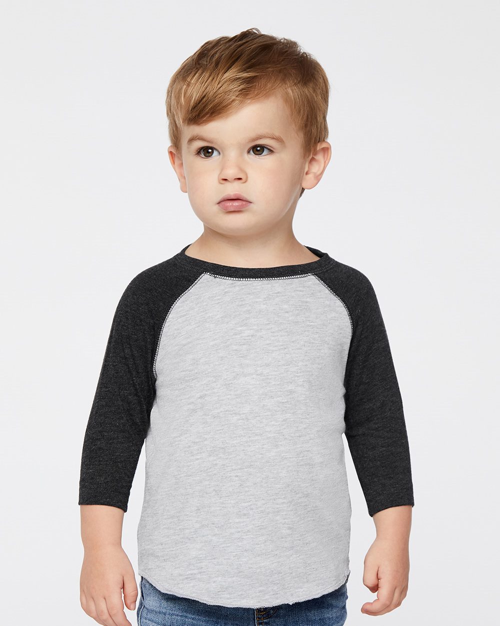 Toddler Baseball Fine Jersey Three-Quarter Sleeve Tee | 3330