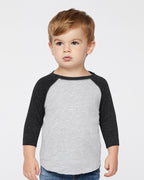 Toddler Baseball Fine Jersey Three-Quarter Sleeve Tee | 3330