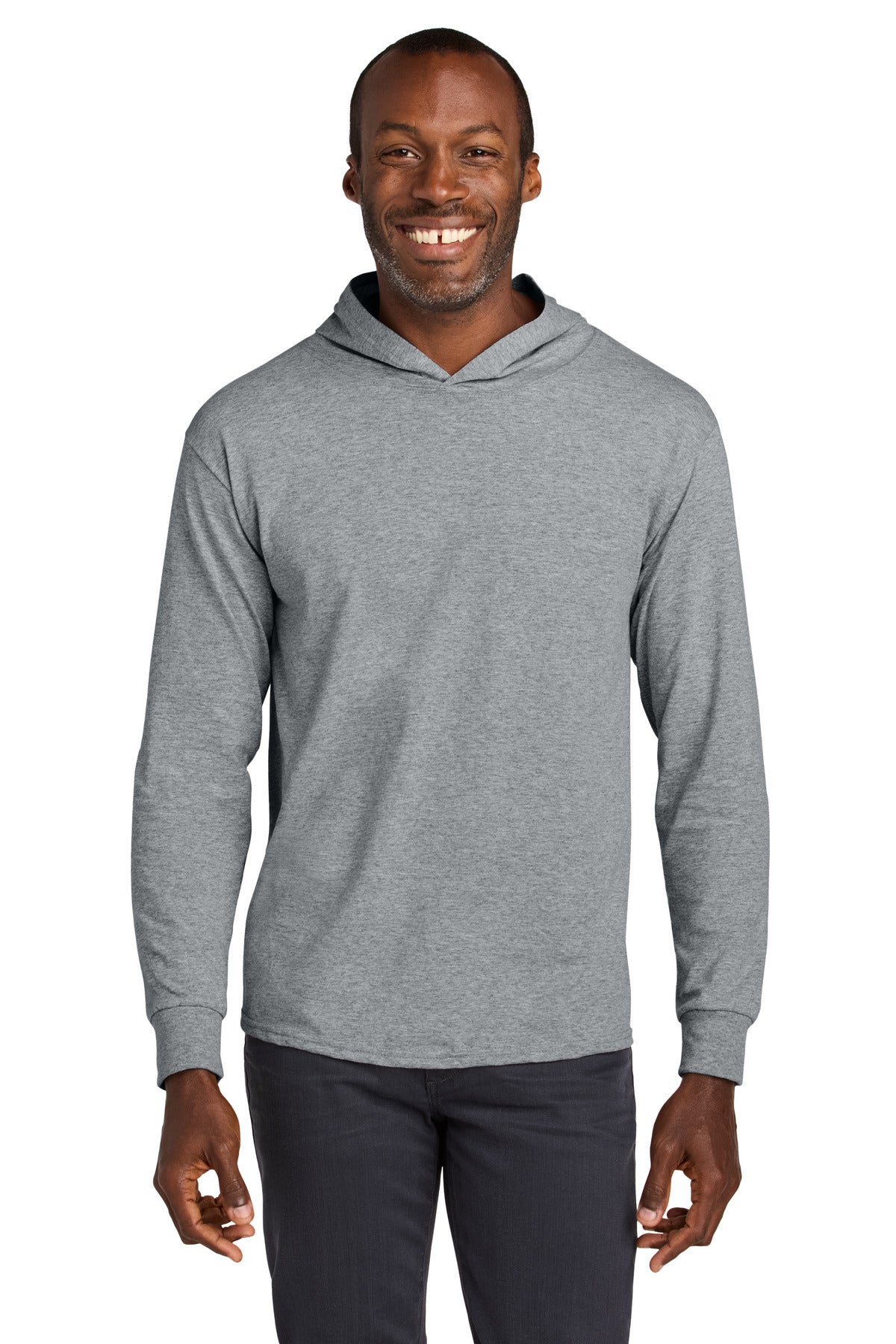 Jerzees Classics 363LH Unisex Cotton Long Sleeve Hooded T-Shirt
