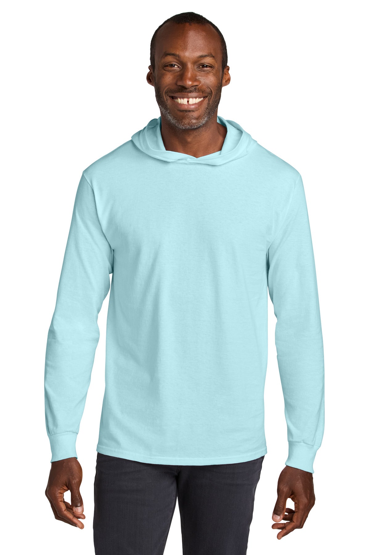 Jerzees Classics 363LH Unisex Cotton Long Sleeve Hooded T-Shirt