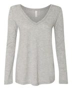 Women's Flowy Long Sleeve V-Neck Tee | 8855