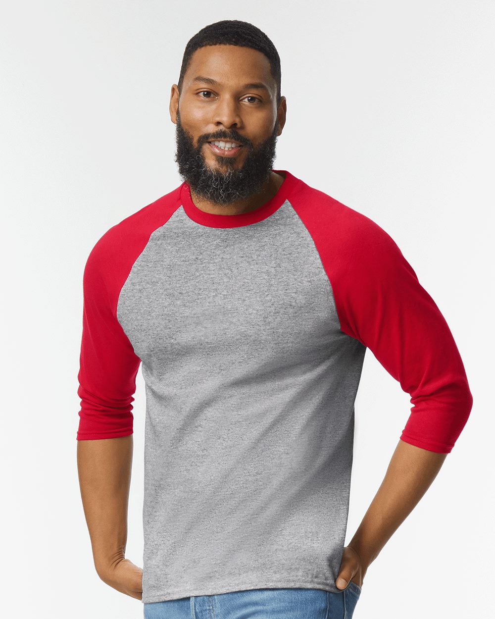 Unisex Heavy Cotton™ Raglan Three-Quarter Sleeve T-Shirt | 5700