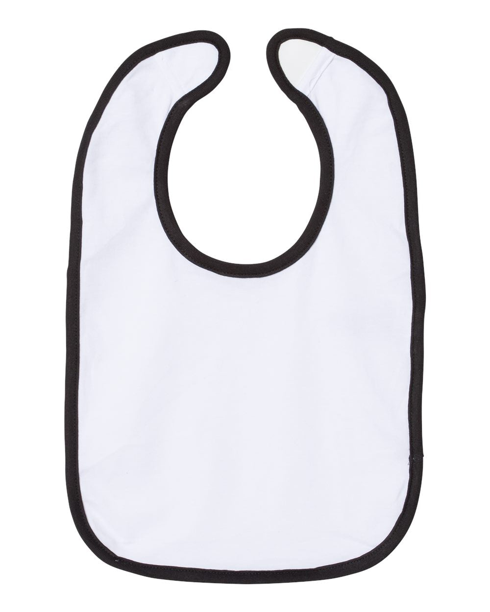 Rabbit Skins 1004 Infant Contrast Trim Premium Jersey Bib - White/ Black