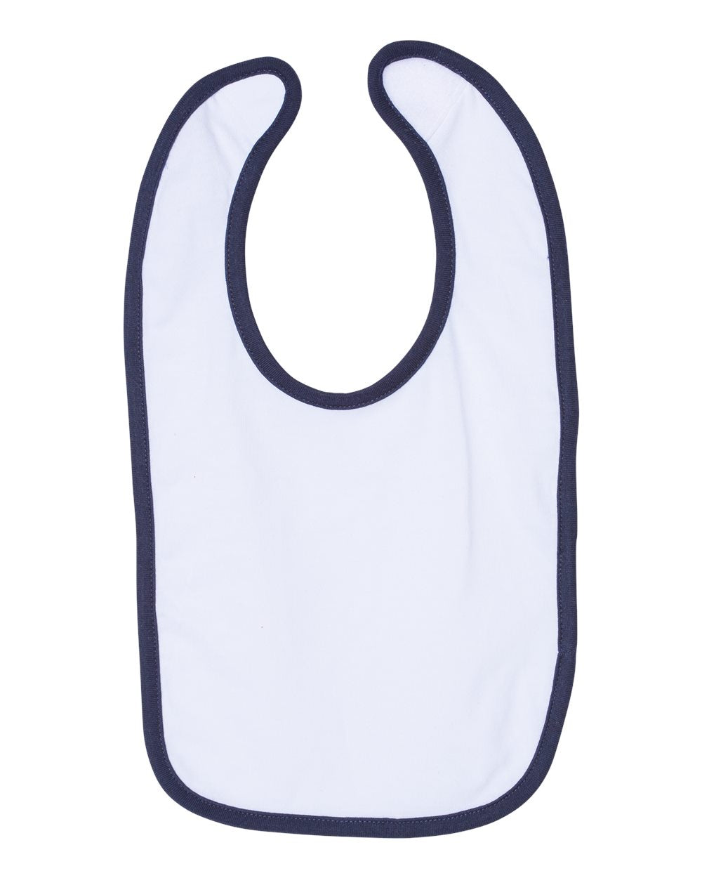 Rabbit Skins 1004 Infant Contrast Trim Premium Jersey Bib - White/ Navy