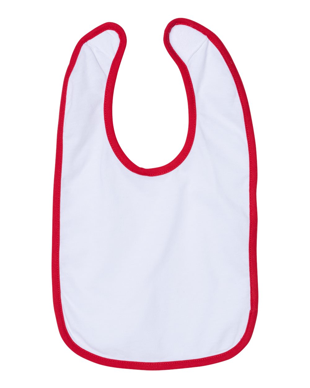 Rabbit Skins 1004 Infant Contrast Trim Premium Jersey Bib - White/ Red