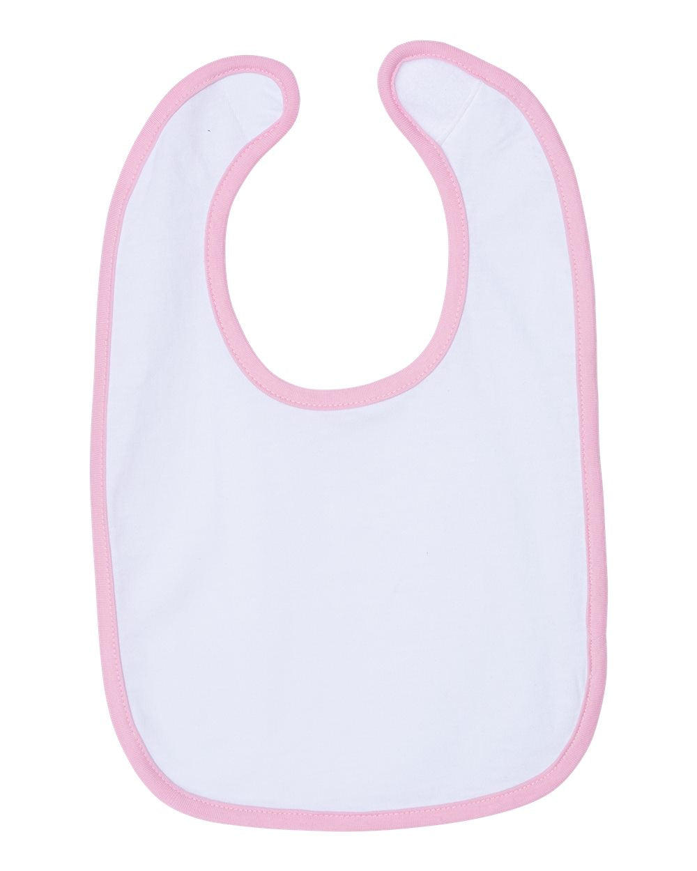 Rabbit Skins 1004 Infant Contrast Trim Premium Jersey Bib - White/ Pink