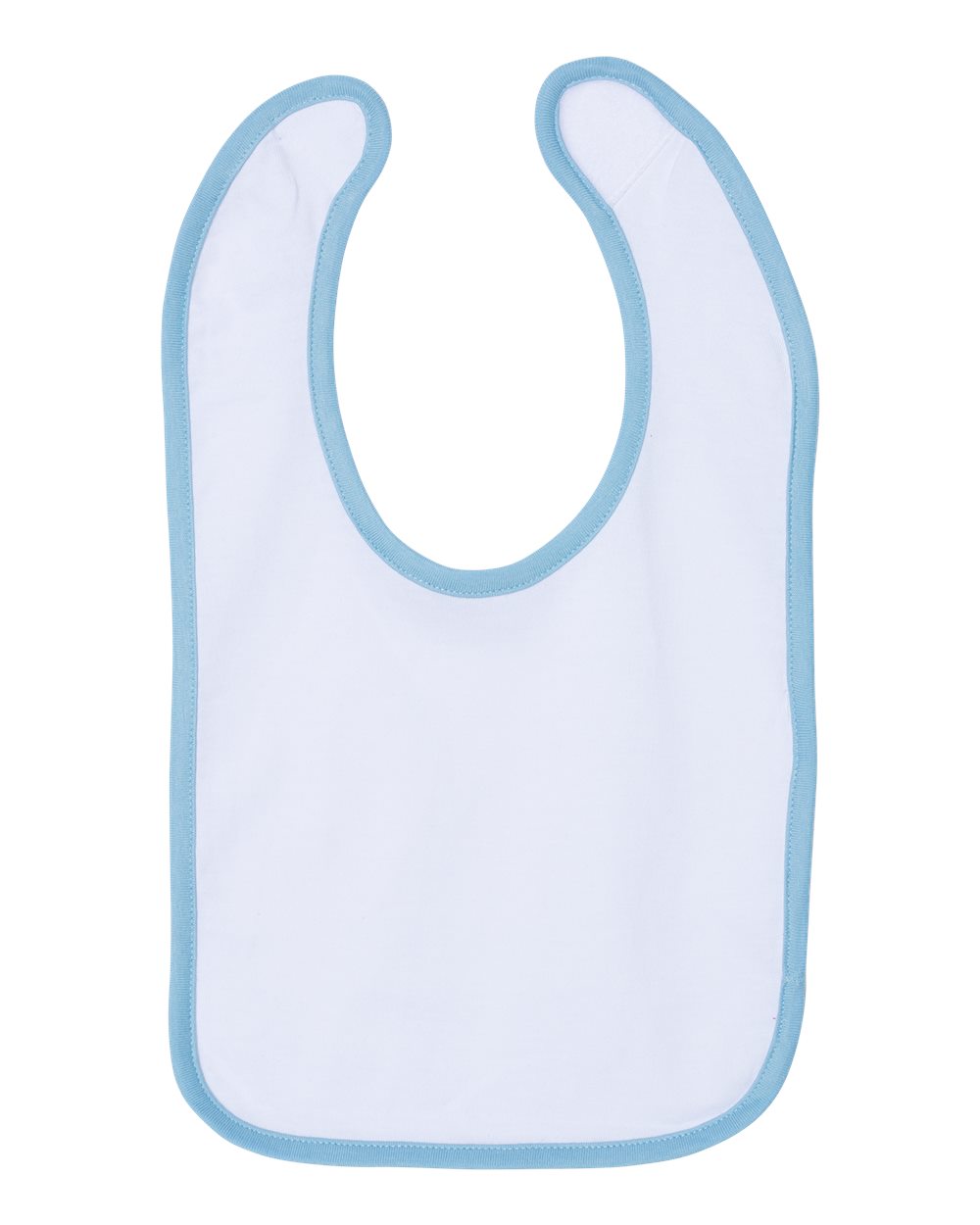 Rabbit Skins 1004 Infant Contrast Trim Premium Jersey Bib - White/ Light Blue