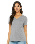 Women's Relaxed Heather CVC V-Neck Tee | 6405CVC