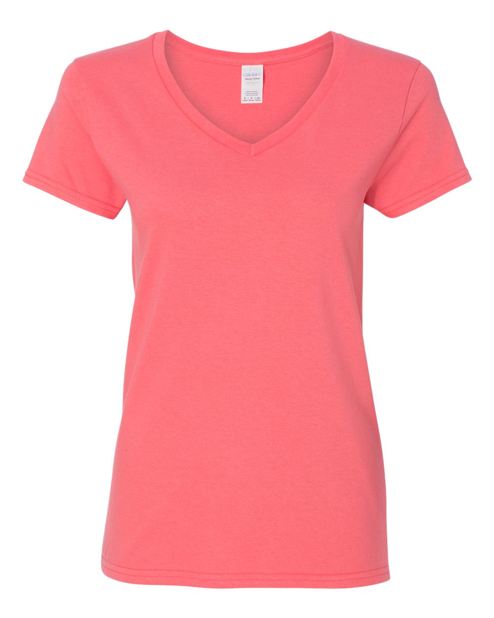 Camiseta de algodón pesado para mujer con cuello en V | 5V00L