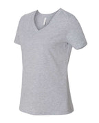 Women's Relaxed Heather CVC V-Neck Tee | 6405CVC