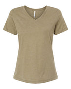Women's Relaxed Heather CVC V-Neck Tee | 6405CVC