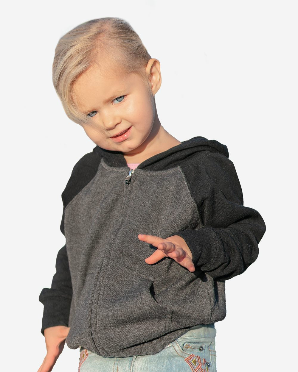 Toddler Lightweight Special Blend Raglan Zip Hood | PRM10TSBZ