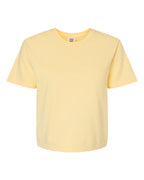 Camiseta de corte cuadrado para mujer, teñida en prenda, de peso pesado | 3023CL