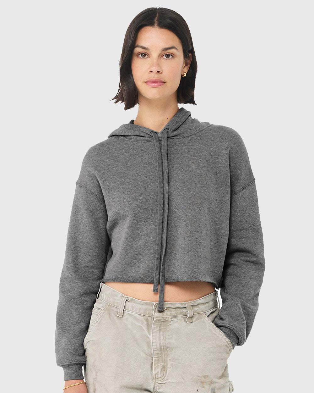 Women's Crop Fleece Hoodie Sweatshirt | 7502