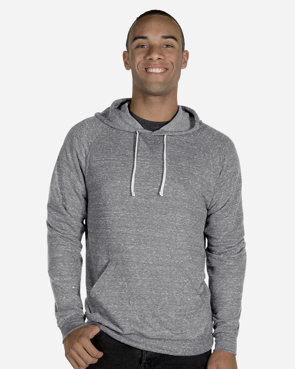 Unisex Snow Heather French Terry Raglan Hooded Sweatshirt | 90MR