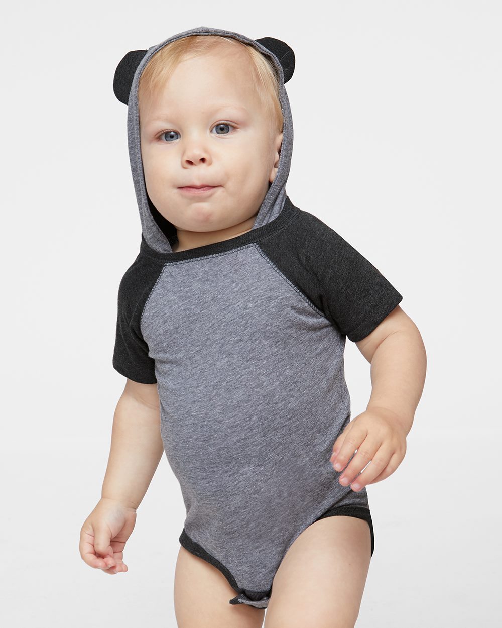 Infant Fine Jersey Raglan Bodysuit with Hood & Ears | 4417