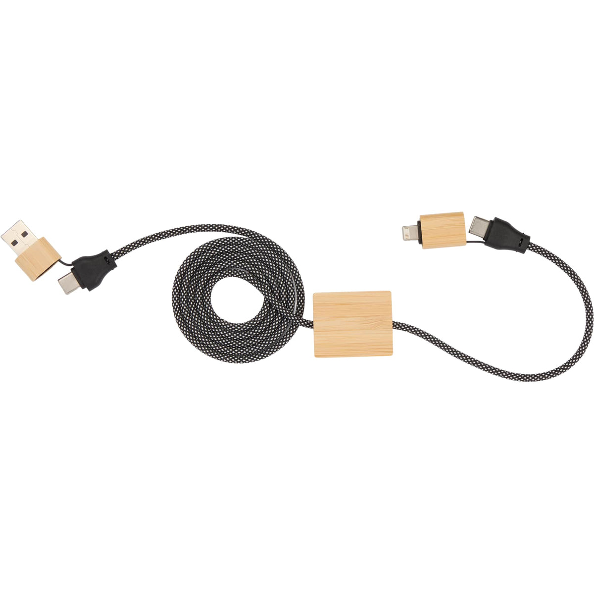 FSC® 100% Bamboo 5-in-1 100W Laptop Charging Cable | 7143-83 image 1