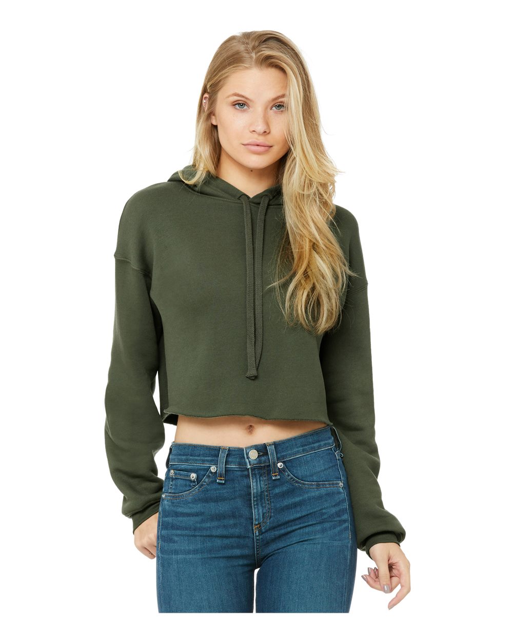 Women's Crop Fleece Hoodie Sweatshirt | 7502
