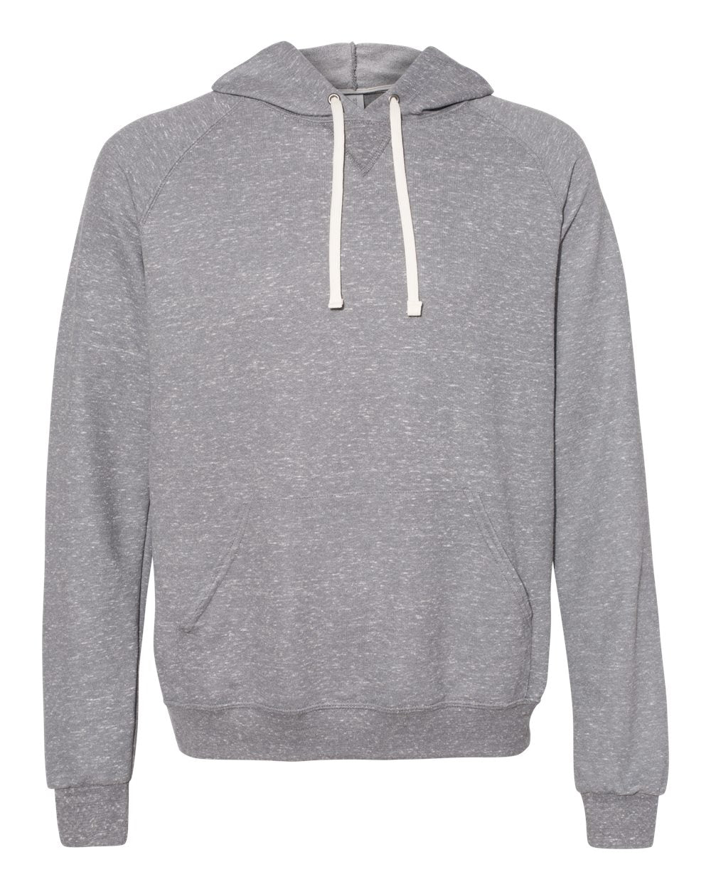 Jerzees 90MR Unisex Snow Heather French Terry Raglan Hooded Sweatshirt - Charcoal