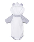 Infant Fine Jersey Raglan Bodysuit with Hood & Ears | 4417