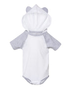 Infant Fine Jersey Raglan Bodysuit with Hood & Ears | 4417