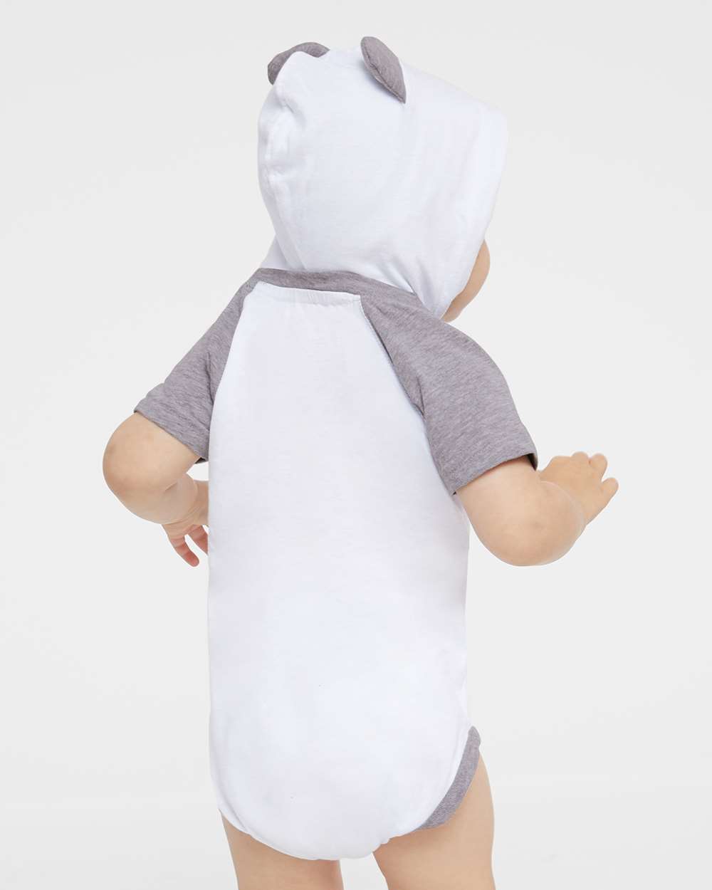 Infant Fine Jersey Raglan Bodysuit with Hood & Ears | 4417