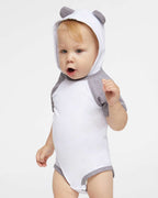 Infant Fine Jersey Raglan Bodysuit with Hood & Ears | 4417