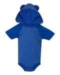 Infant Fine Jersey Raglan Bodysuit with Hood & Ears | 4417