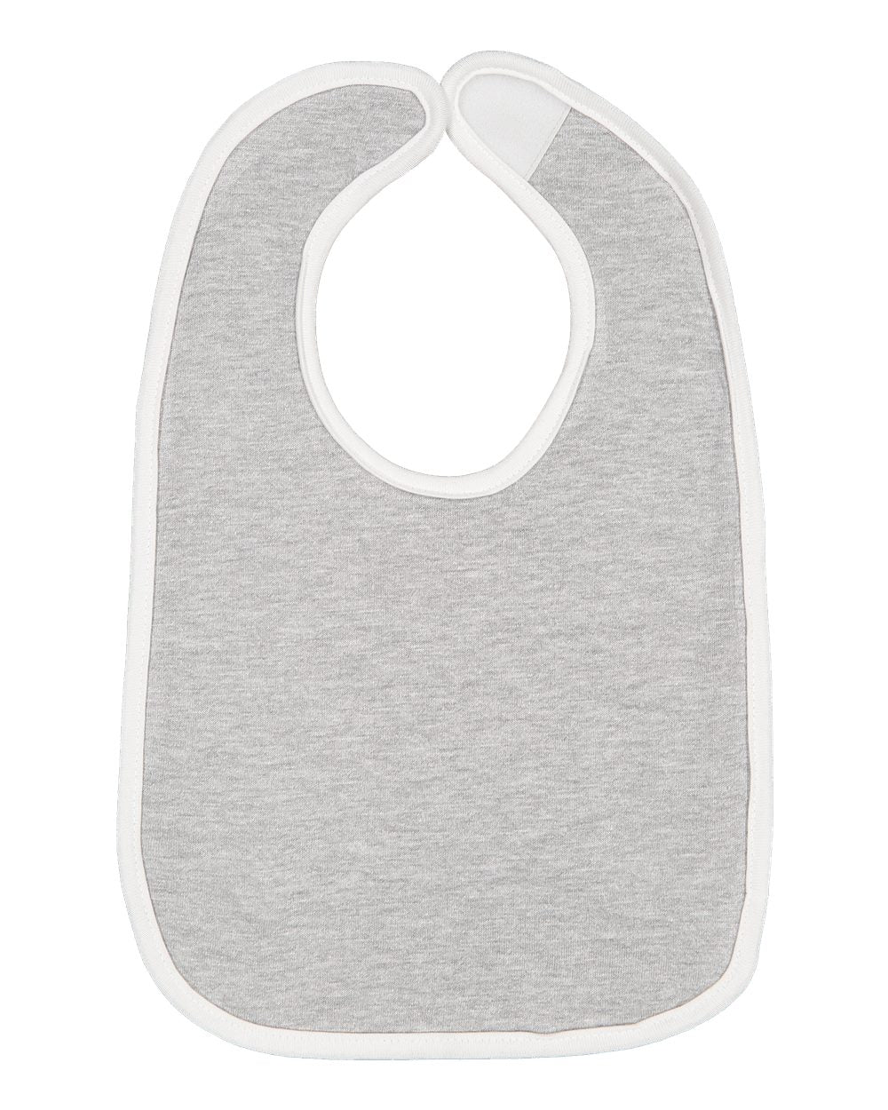 Rabbit Skins 1004 Infant Contrast Trim Premium Jersey Bib - Heather/ White