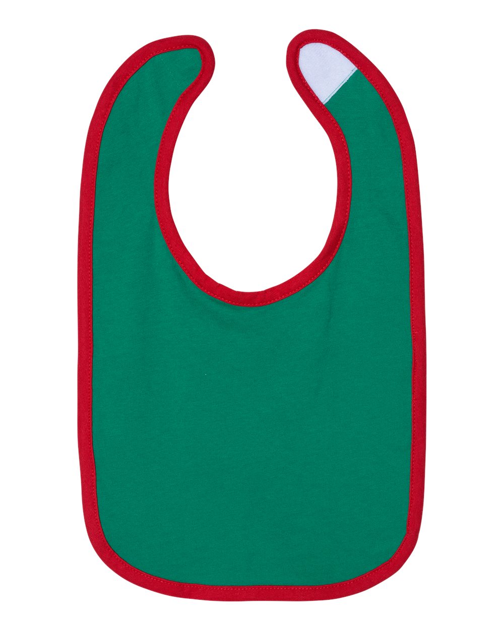Rabbit Skins 1004 Infant Contrast Trim Premium Jersey Bib - Kelly/ Red