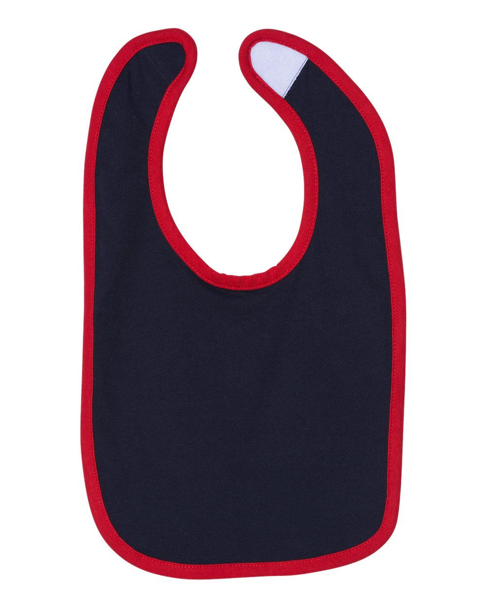 Rabbit Skins 1004 Infant Contrast Trim Premium Jersey Bib - Navy/ Red