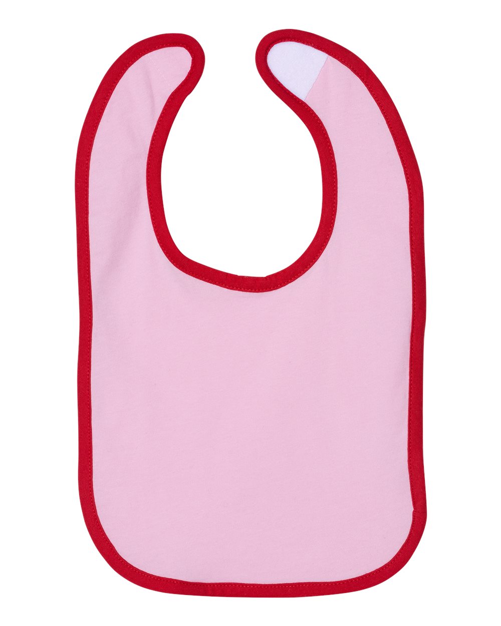 Rabbit Skins 1004 Infant Contrast Trim Premium Jersey Bib - Pink/ Red