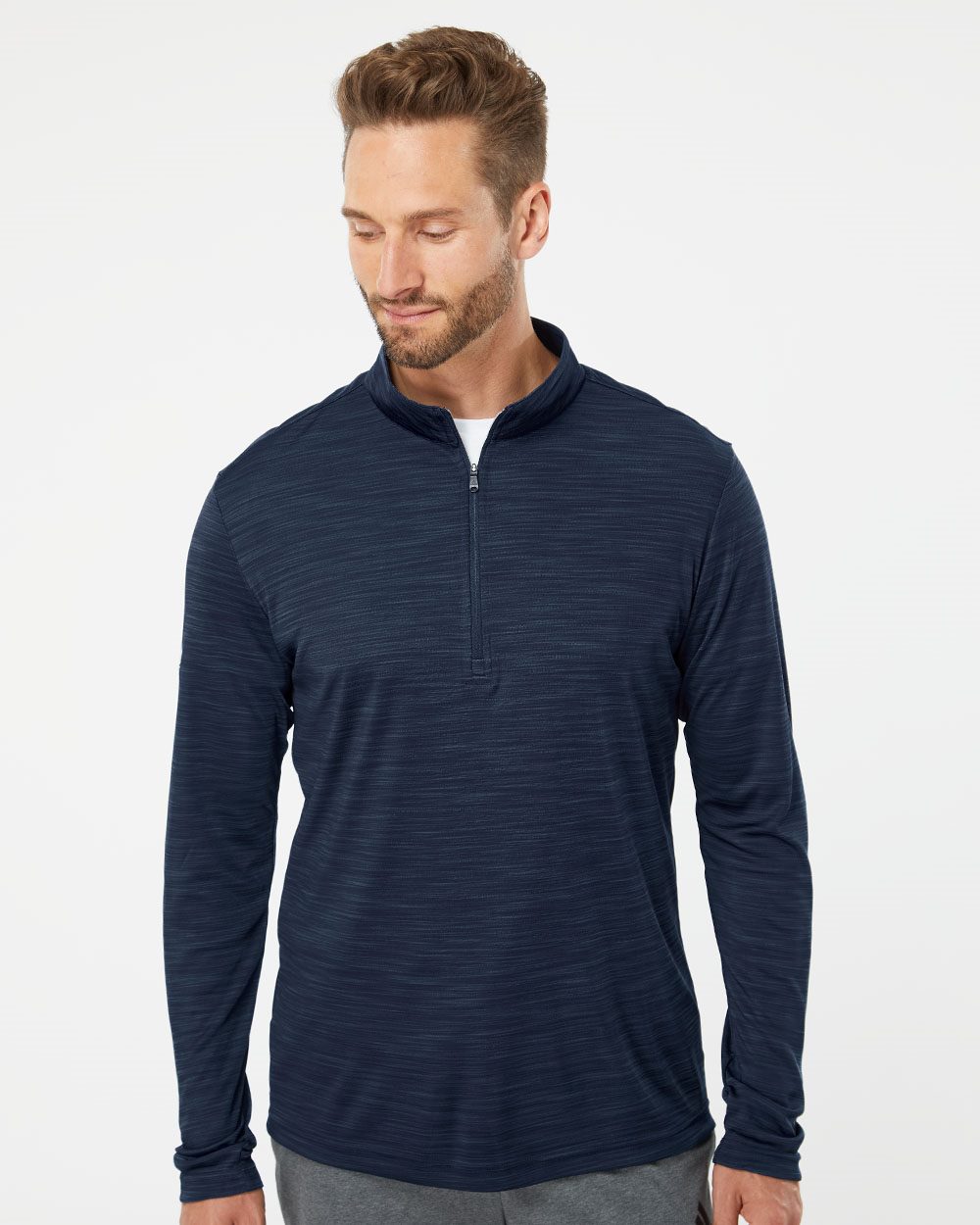 Men's Lightweight Mélange Quarter-Zip Pullover | A475