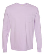 Camiseta Unisex de Manga Larga con Bolsillo, Teñida en Prenda, de Peso Pesado | 4410