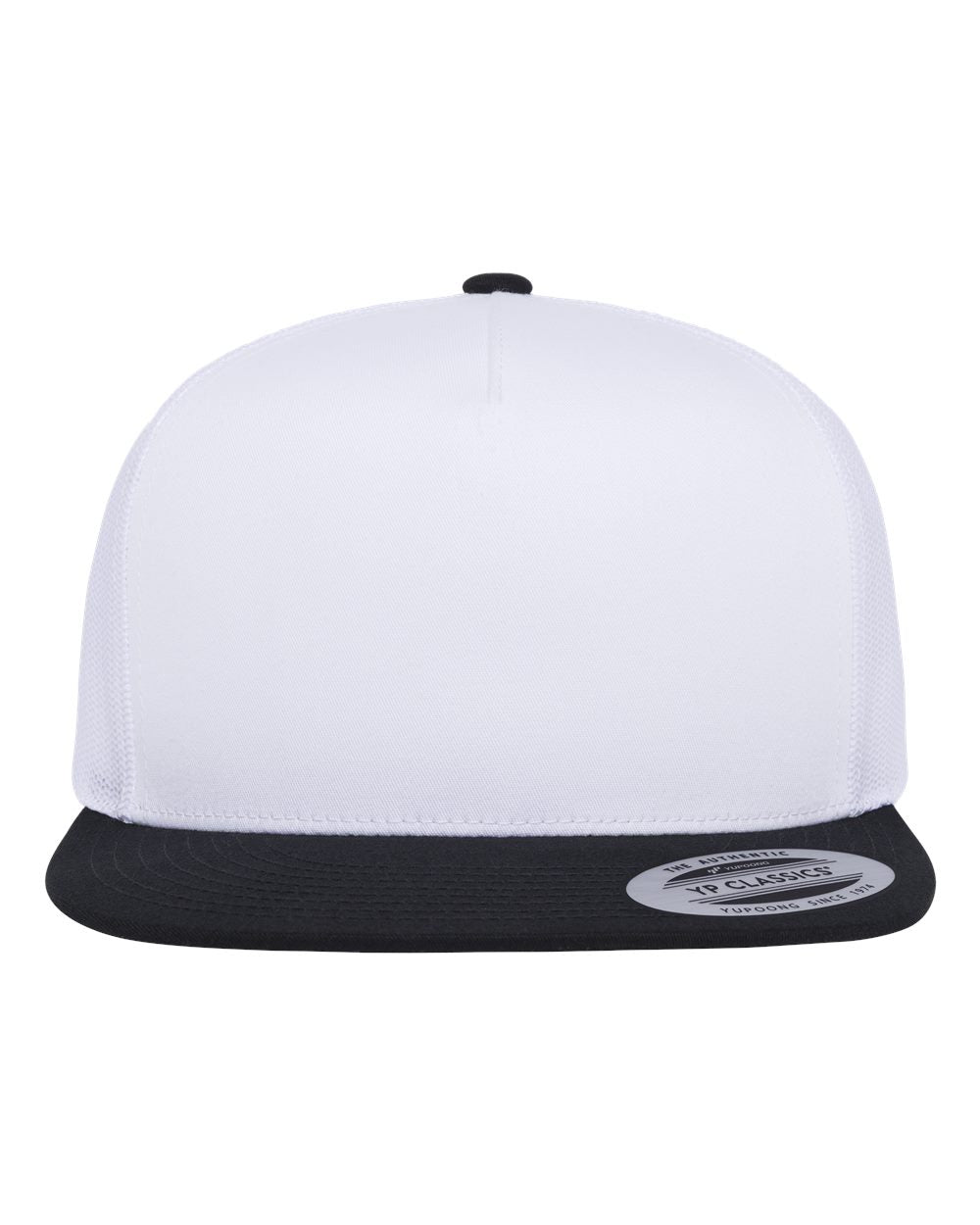 YP Classics 6006 Classic Five-Panel Trucker Cap - Black/ White/ White