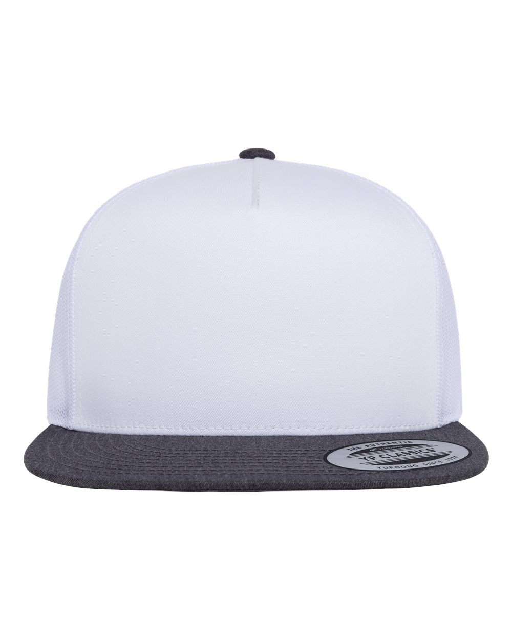 YP Classics 6006 Classic Five-Panel Trucker Cap - Dark Heather/ White/ White