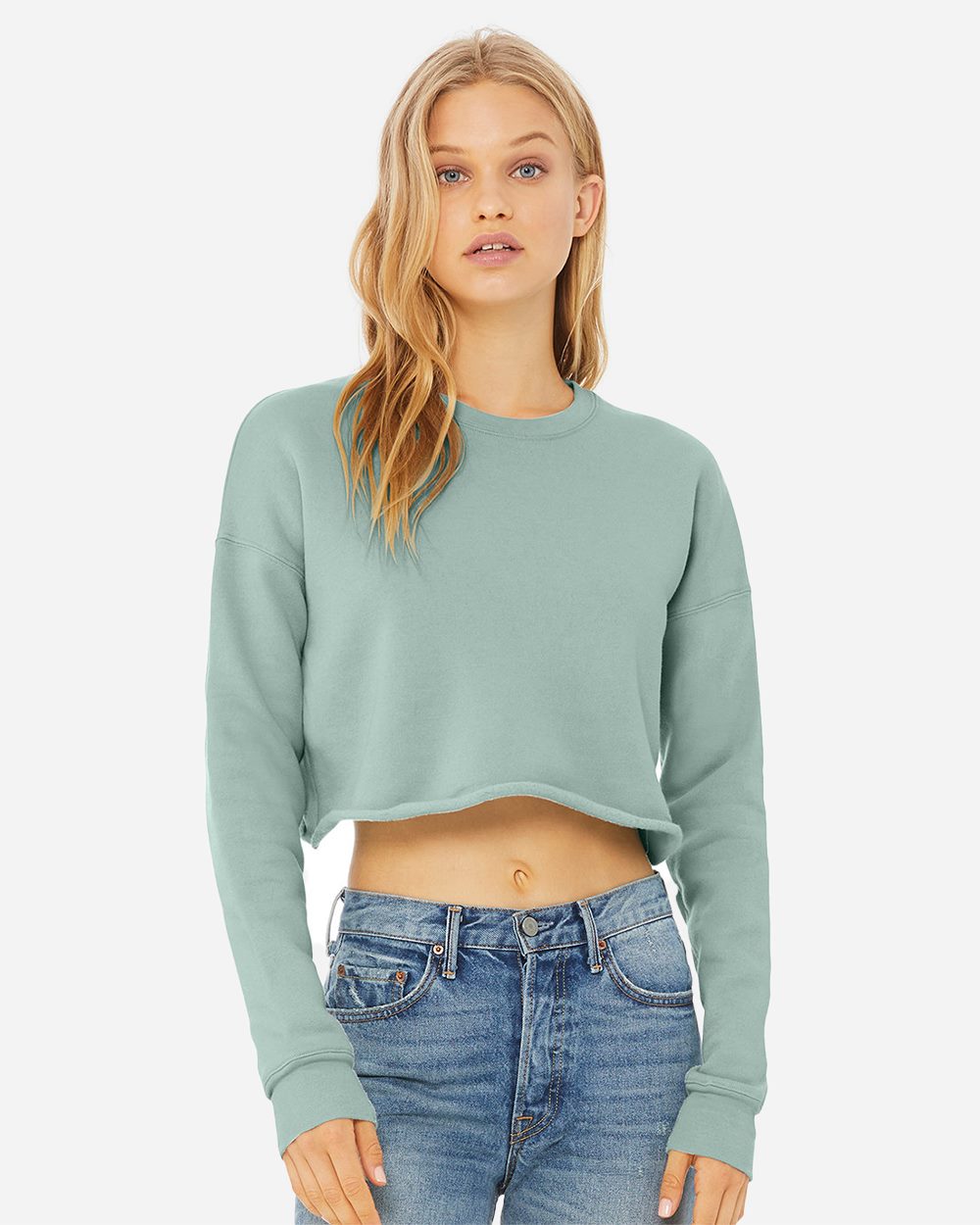 Women's Crop Fleece Crewneck Sweatshirt | 7503