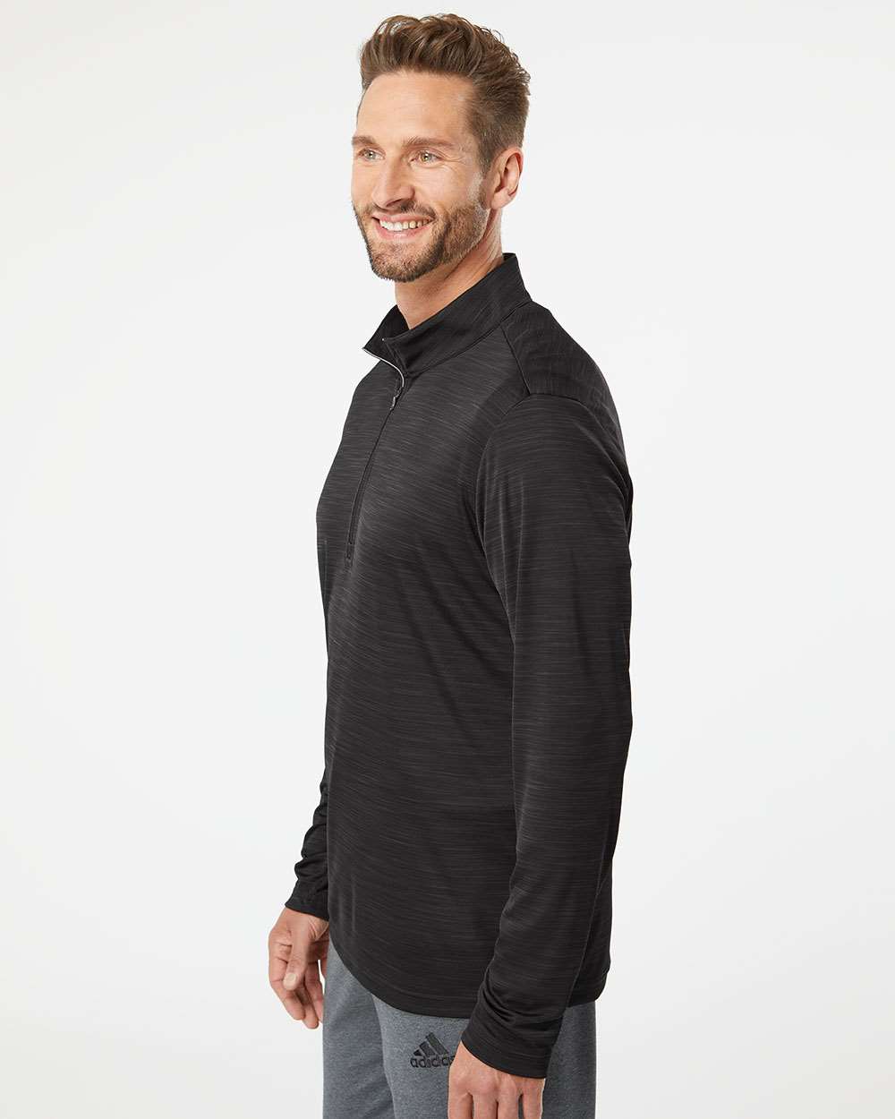 Men's Lightweight Mélange Quarter-Zip Pullover | A475