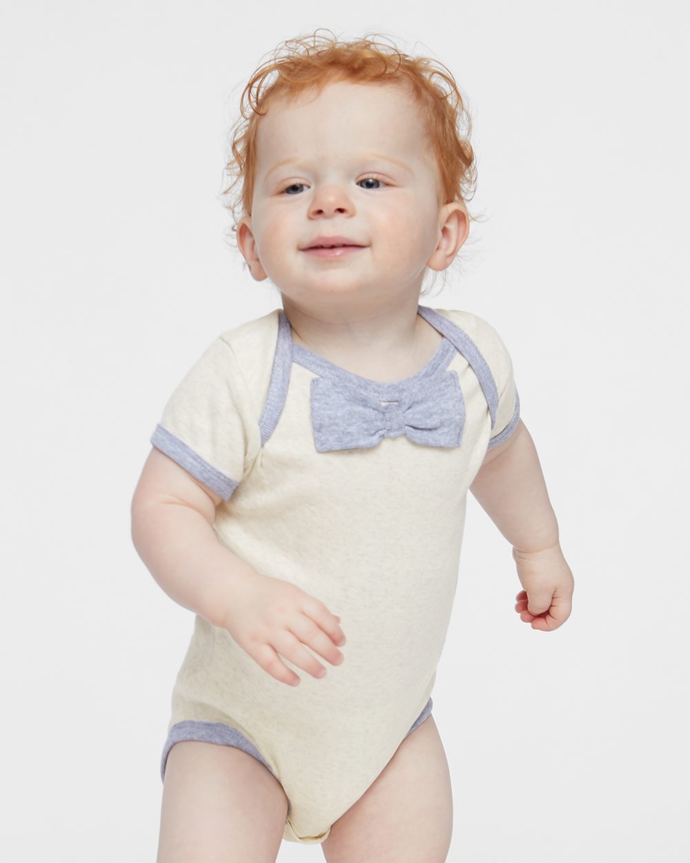 Infant Baby Rib Bow Tie Bodysuit | 4407