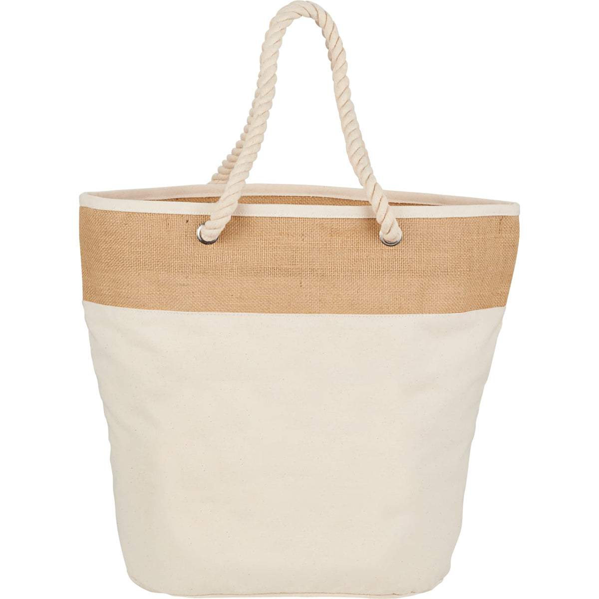 Jute Accent 12oz Cotton Canvas Rope Tote | 7900-22 image 1